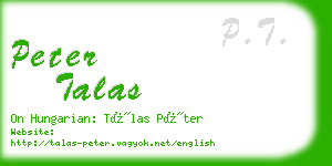 peter talas business card